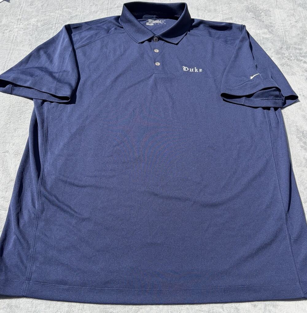 Nike Duke University Men's Polo Shirt Navy Short Sleeve Size 2XL